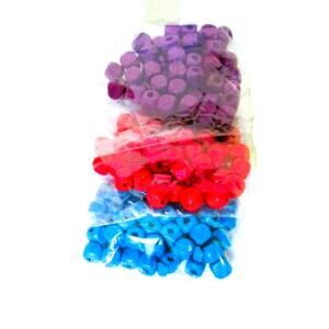 Wood Craft Beads 8 x 8 mm Squared Purple Red Aqua Jewelry Making Craft Supplies
